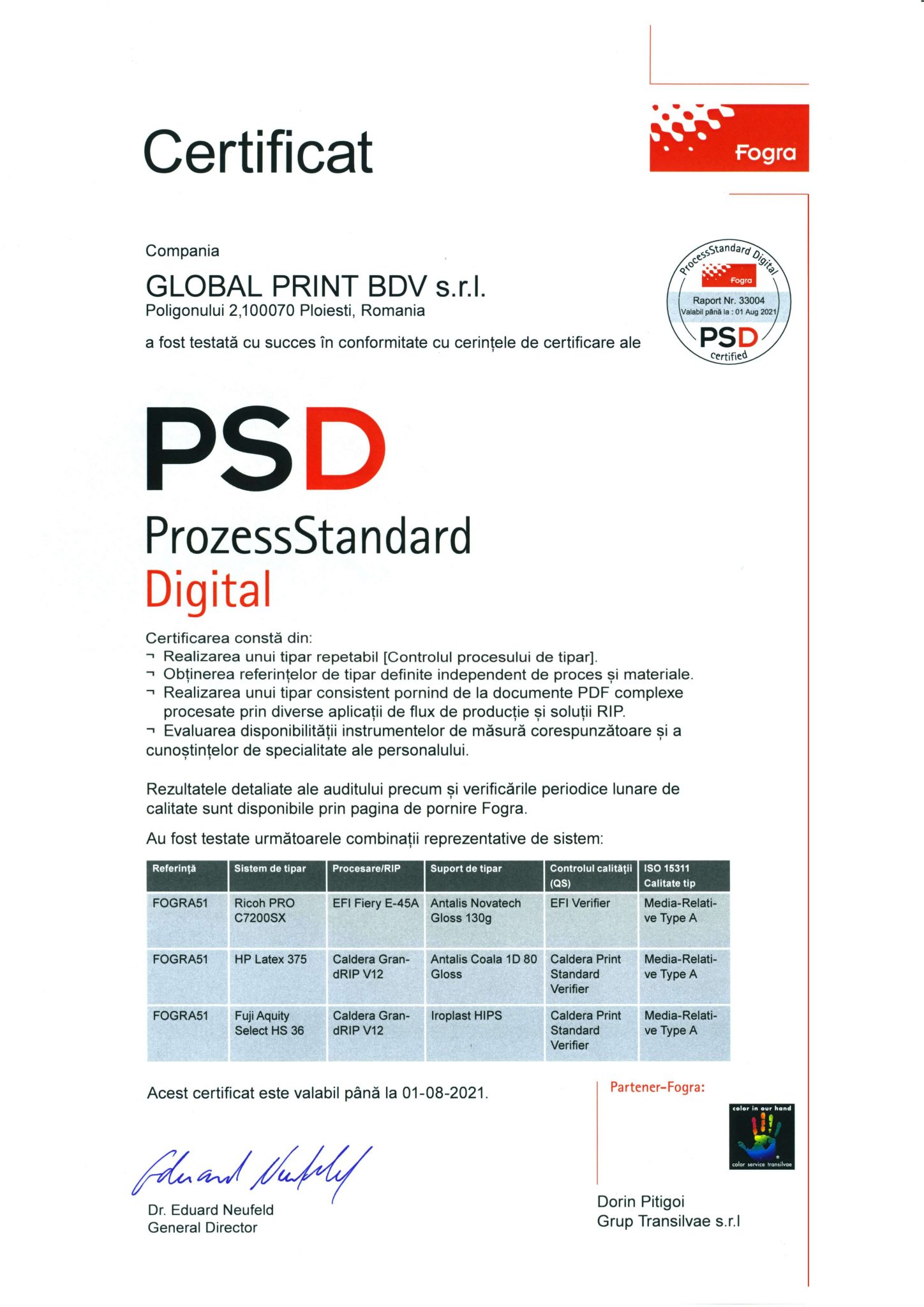 Fogra printing certification